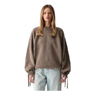 Rotate Rotate Birger Christensen, Truien & Vesten, Dames, Bruin, L, Round-neck Truien