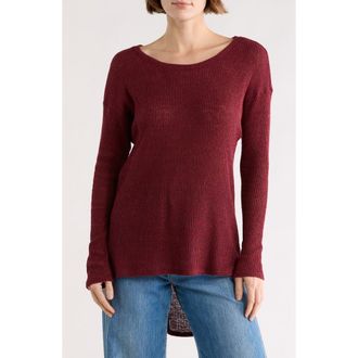 Go Couture Boat Neck High-Low Sweater in Chili Oil at Nordstrom Rack, Size X-Large