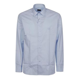 Etro Long Sleeve Roma Shirt - Heren - Casual Overhemden - Blauw - L - Overhemden