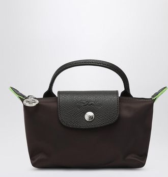 Longchamp Le Pliage Green Mocha Coloured Clutch Bag
