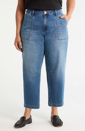Kut from the Kloth Ashton High Waist Crop Barrel Jeans in Prosperous at Nordstrom, Size 14W