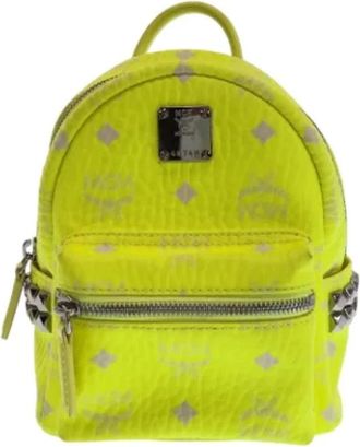 MCM Pre-owned Backpacks, female, Yellow, Size: ONE SIZE Pre-owned Leather backpacks