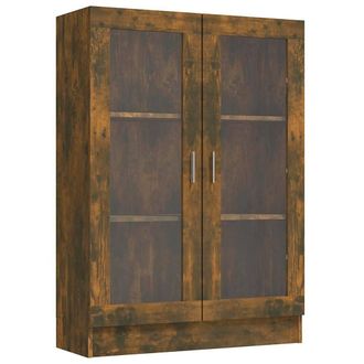 Berkfield Home Vitrine Cabinet Smoked Oak 82.5x30.5x115 cm Engineered Wood in Brown
