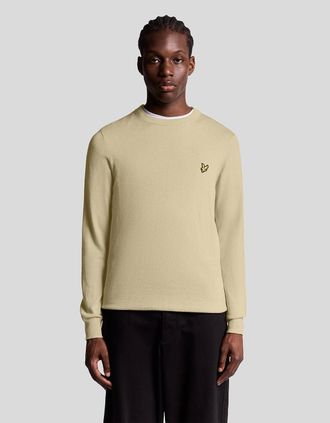 Lyle & Scott Lyle And Scott Mens Cotton Merino Crew Neck Jumper - Tan - Size: 36
