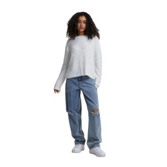 Urban Classics Dames/Dames Trui met imitatieveren (Wit)
