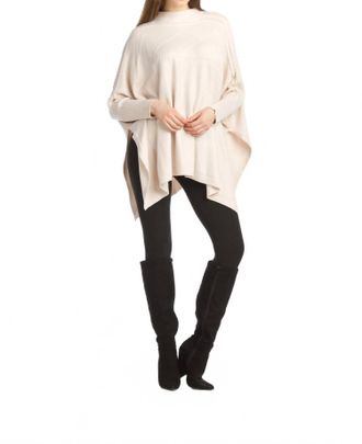 Papillon Soft Stretchy Poncho Sweater In Blush