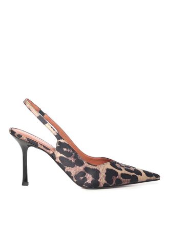 Giuliano Galiano Holly Slingback Dcollet In Animal Print Satin