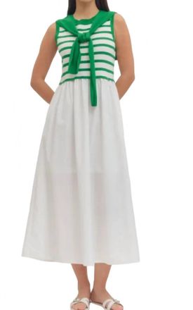 Entro Caddy Sleeveless Midi Dress In Green