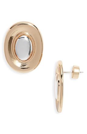 Nordstrom Oval Framed Earrings in Gold- Silver at Nordstrom