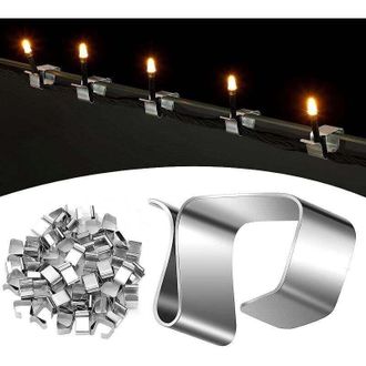 OEM Confezione Da 50 Ganci Per Grondaie Per Luci Di Natale, Clip Decorative Per Luci A Catena, Accessori Di Montaggio Per Luci Di Natale