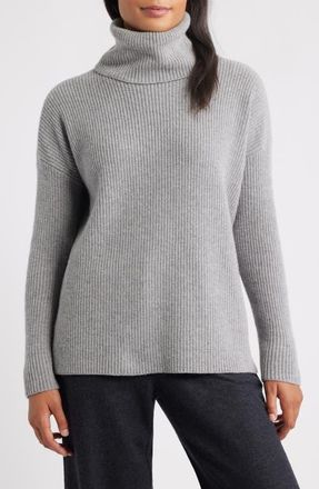 Eileen Fisher Rib Turtleneck Sweater in Dark Pearl at Nordstrom, Size X-Small