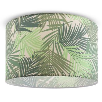Paco Home L&aacute;mpara De Techo Luminaria De Suspensi&oacute;n L&aacute;mpara Comedor Floral Palmeras E27 Verde (&oslash;38cm), Luz De Techo - Blanco - Paco Home