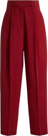 R&oacute;he Daria Single Pleat Tapered Broeken - Dames - Broeken - Rood - XS - Wol - Broeken
