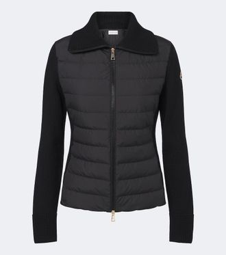 Moncler Down-paneled virgin wool cardigan