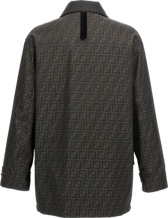 Fendi Mens Brown Polyester Full-Length Jacket Clothing