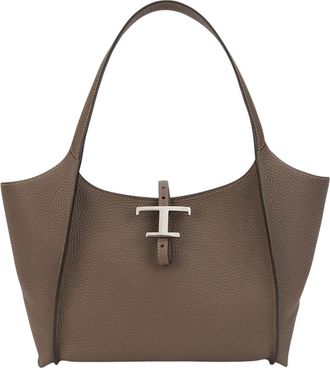 Tod's Taupe T Timeless Large Tote