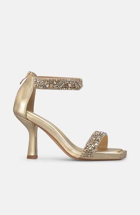 Alma En Pena Double Strap Sandal Jewel Effect in Gold at Nordstrom, Size 38