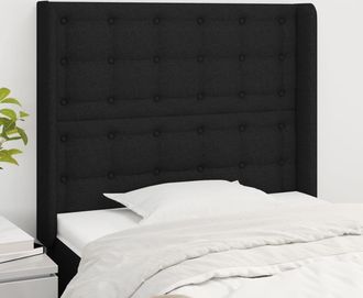 vidaXL Cabecero Con Orejas De Tela Negro 83x16x118/128 Cm Vidaxl