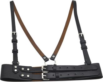 Generic Rain Jacket with Belt Women Corset Belt Wide Leather Waist Belt For Daily Punk Dresses Chest Elastic Waistband Leather Belt Young Men (Black, One Size