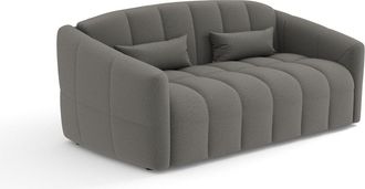 Sia Home Sof&aacute; cama express con colch&oacute;n boucl&eacute; gris grafito 160 cm