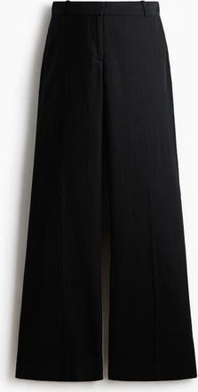 H&M Mama Linen-blend Tailored Trousers in Black at Nordstrom, Size Xx-Large