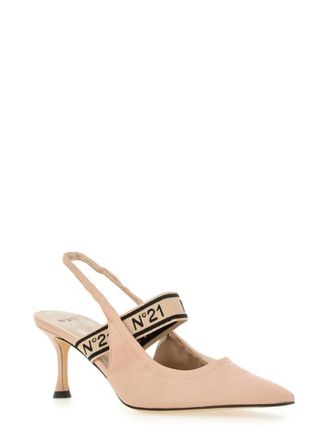 N&deg;21 Hohe Schuhe - Pointed Toe Slingback Shoes - Gr. 37 (EU) - in Beige - f&uuml;r Damen