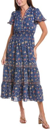 Max Studio Flutter Sleeve V-Neck Tier Maxi Dress