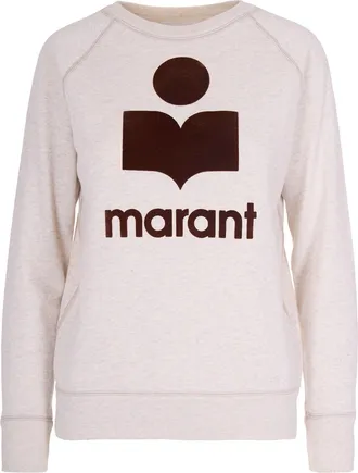 Isabel Marant Cotton Sweatshirt with Flocked Logo Detail