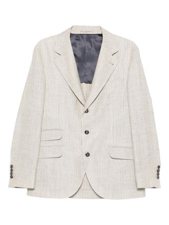 Brunello Cucinelli Blazer a righe - Toni neutri