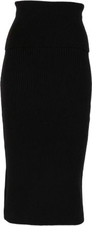 Iro Geribbelde Gebreide Midi-Rok - Dames - Midirokken - Zwart - XS - Rokken