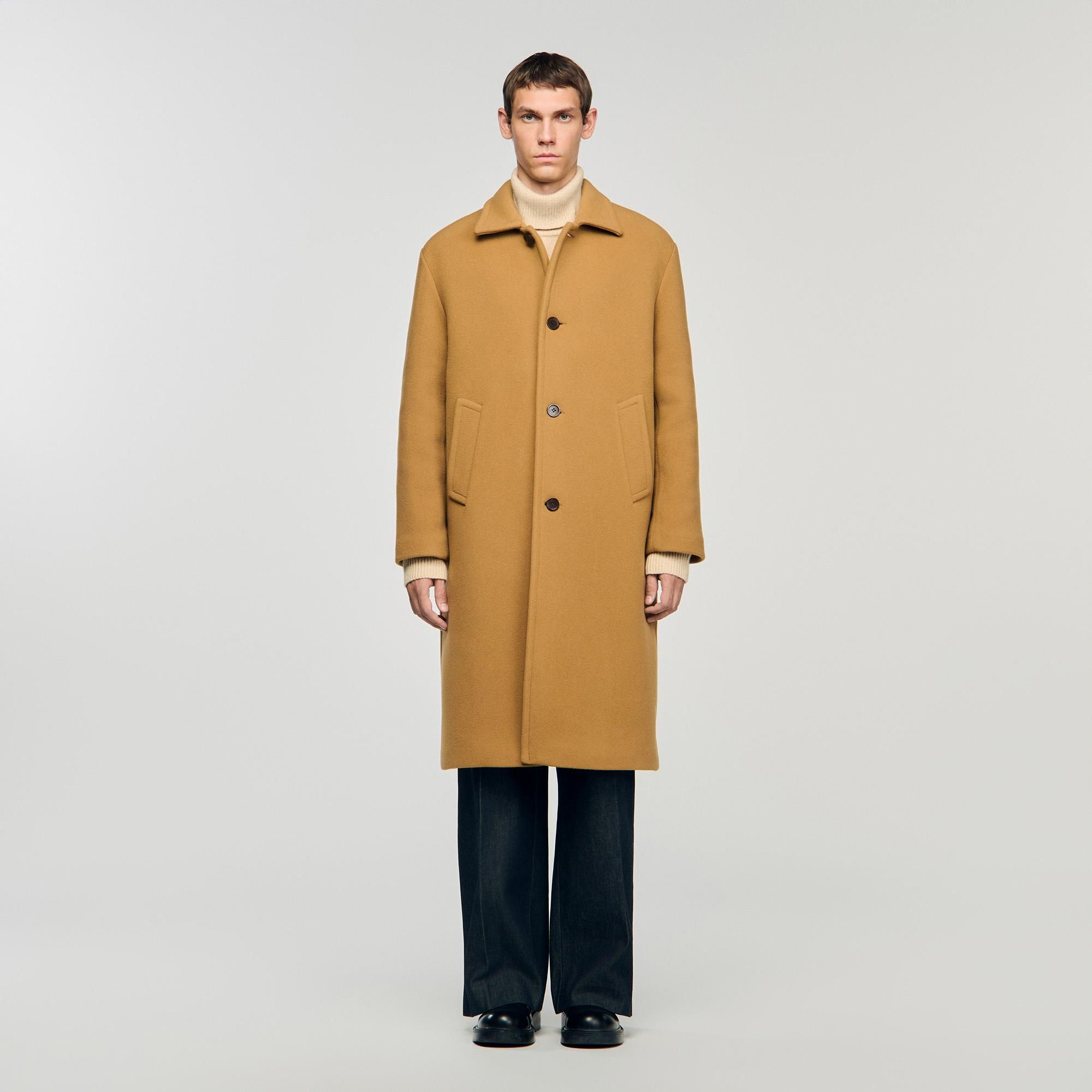 Manteau Trench Sandro Homme - Bleu Marine - Taille XL - Longueur Genou - Neuf Avec Défauts