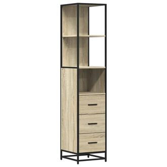 Berkfield Home Bathroom Cabinet Sonoma Oak 35x37.5x166 cm Engineered Wood in Light Brown