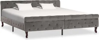 vidaXL Vidaxl - Estructura De Cama Sin Colch&oacute;n Terciopelo Gris 180x200 Cm