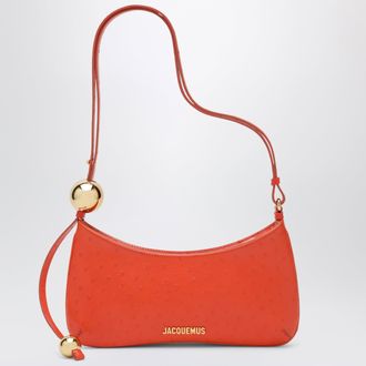 Jacquemus Le Bisou Perle Tote Orange in Embossed Ostrich-Effect Leather