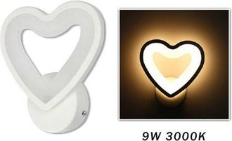 Trade Shop Trade Shop Traesio - Trade Shop - Applique Led A Cuore 6w Lampada A Parete Lumetto Luce Fredda Calda Naturale E28