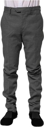 Bencivenga Checkered Slim Fit Pants - Heren - Slim Fit Broeken - Zwart - S - Broeken