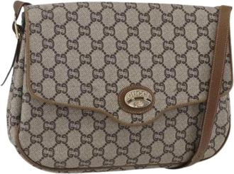 Gucci Pre-owned Vintage Canvas Cross Body Tas - Dames - Vintage Schoudertas - Beige - ONE Size - Vintage