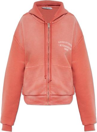 Acne Studios Sprayed Zip Hoodie - Dames - Vesten met rits - Rood - S - Katoen - Hoodies & sweatvesten
