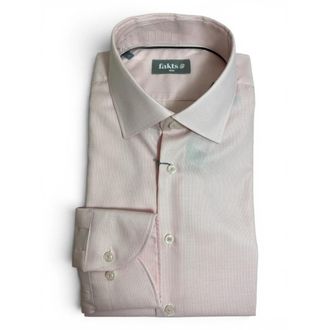 Fakts 1397 Slim Fit Busy Shirt - Heren - Zakelijke Overhemden - Roze - 3XL - Leer - Overhemden