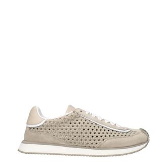 Dolce & Gabbana Beige Fabric Low Top Mens Sneakers