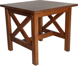 Flash Furniture Farmhouse Style Solid Wood End Table with Traditional X-Frame Design in Walnut
