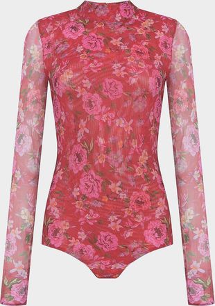 PatBo Peony Floral Mesh Bodysuit