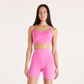 New Balance Mujer NB Essential Yoga Bra en Rosa, Poly Knit, Talla L