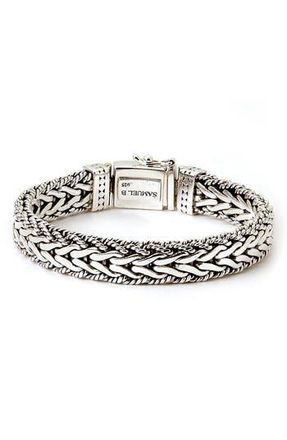 Samuel B. Woven Dot Rope Bracelet in Silver at Nordstrom Rack, Size 9