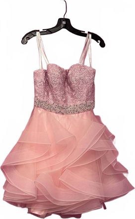 Jovani Womens Embellished Belt Strapless Short Dress In Light Pink