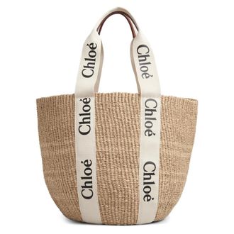 Chlo&eacute; Handbags, female, Beige, Size: ONE SIZE White Shoulder Bag Stylish Large Basket