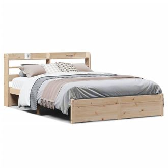 Berkfield Home Bed Frame with Headboard without Mattress 160x200 cm in Light Brown