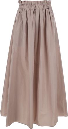 Herno Pink Elastic Waist Technical Fabric Long Skirt