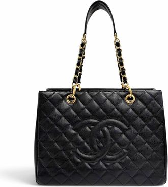 Chanel Black Grained Calfskin Tote Bag (Pre-Owned)