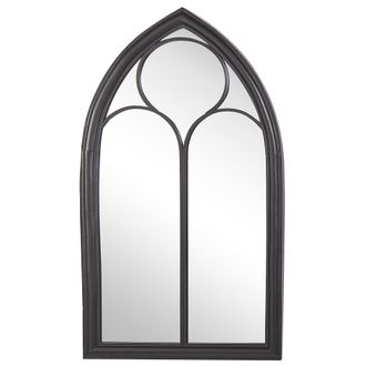 Beliani Beliani - Espejo De Pared De Metal Negro 62 X 113 Cm Efecto Envejecido Forma De Ventana Vintage Trelly